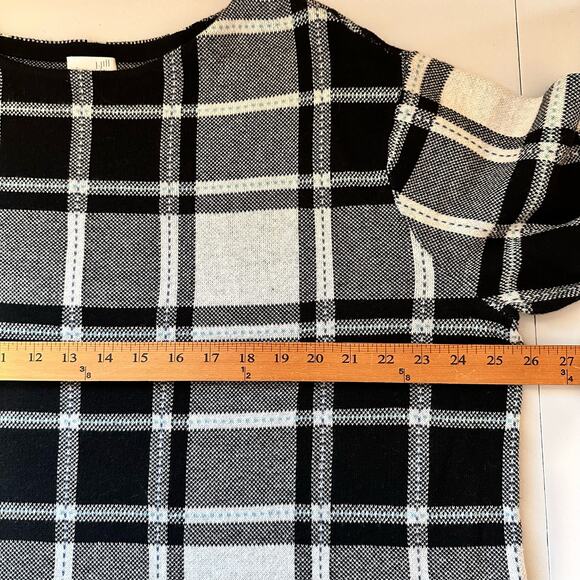 J Jill Sweater Womens 2X Black White Plaid Preppy Career Comfort Neutral Casual - Picture 9 of 12